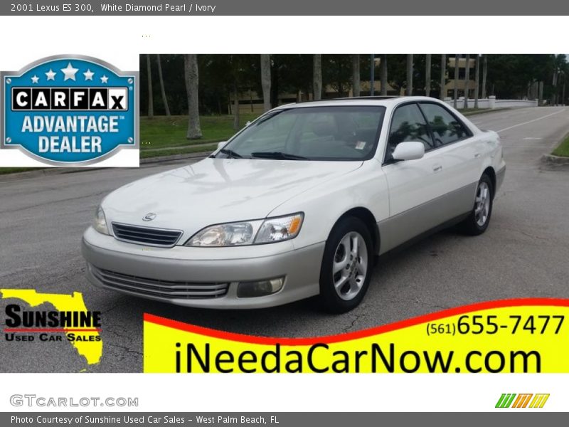 White Diamond Pearl / Ivory 2001 Lexus ES 300