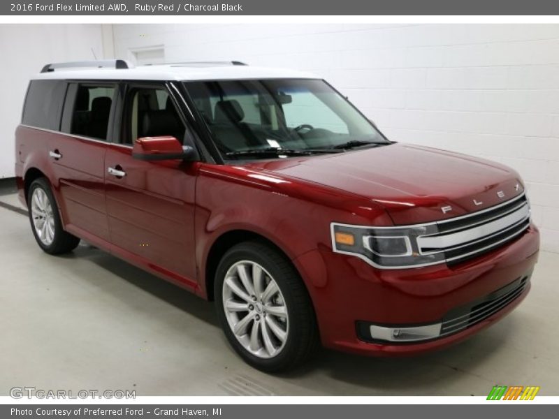 Ruby Red / Charcoal Black 2016 Ford Flex Limited AWD