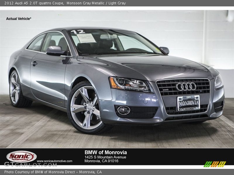 Monsoon Gray Metallic / Light Gray 2012 Audi A5 2.0T quattro Coupe