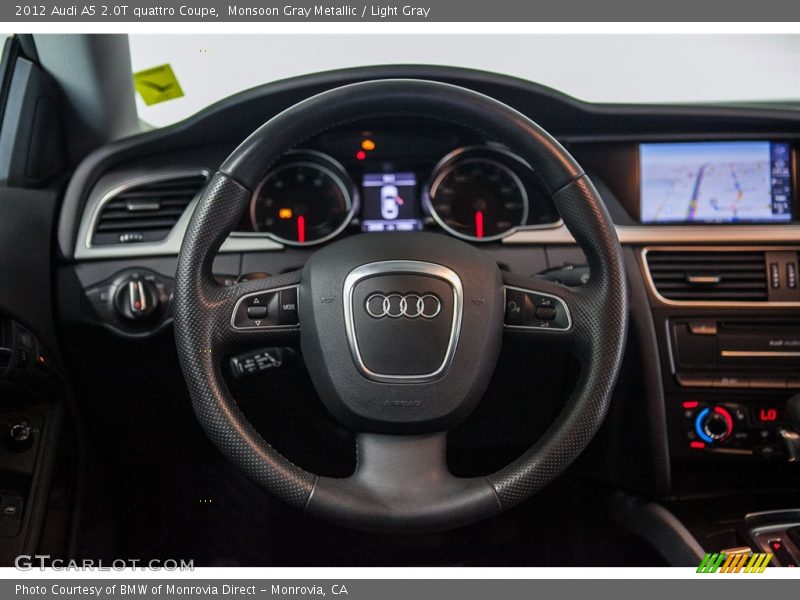 Monsoon Gray Metallic / Light Gray 2012 Audi A5 2.0T quattro Coupe