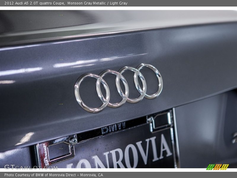 Monsoon Gray Metallic / Light Gray 2012 Audi A5 2.0T quattro Coupe