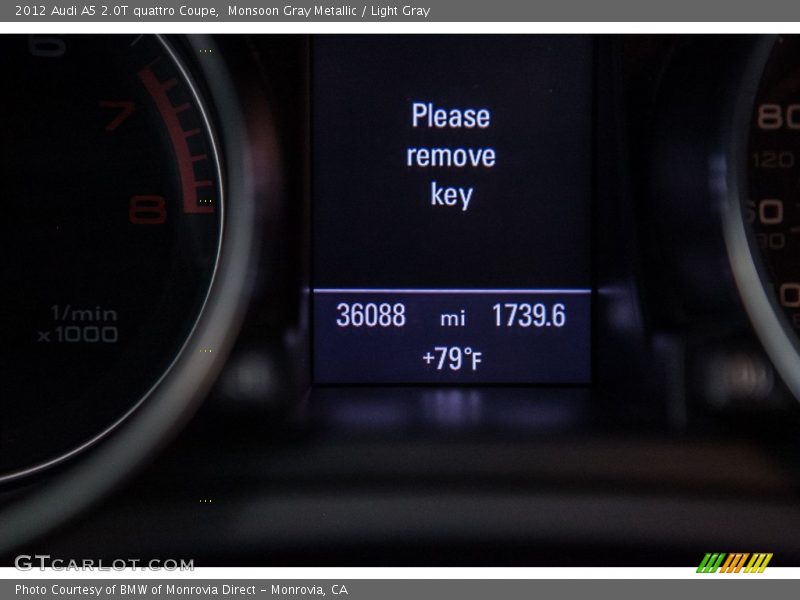 Monsoon Gray Metallic / Light Gray 2012 Audi A5 2.0T quattro Coupe