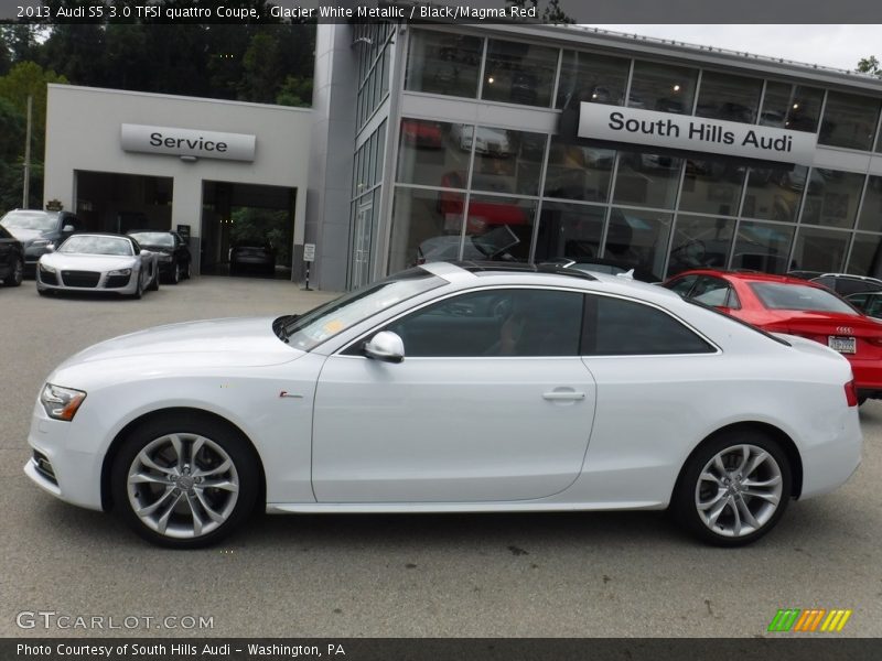 Glacier White Metallic / Black/Magma Red 2013 Audi S5 3.0 TFSI quattro Coupe
