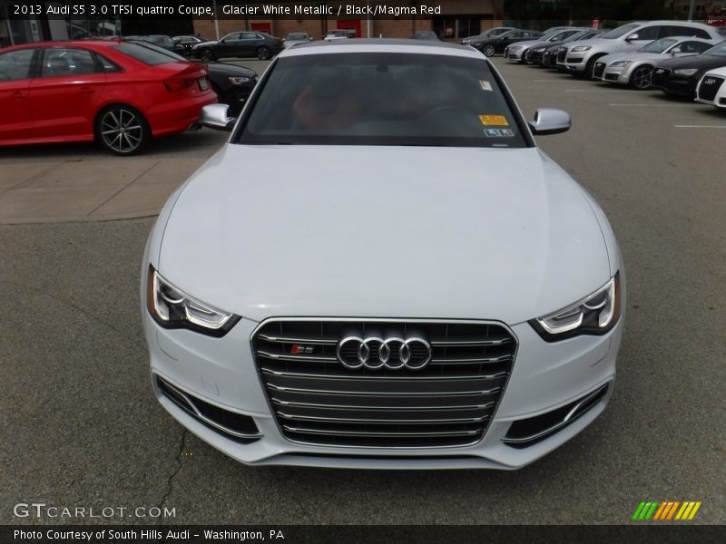 Glacier White Metallic / Black/Magma Red 2013 Audi S5 3.0 TFSI quattro Coupe
