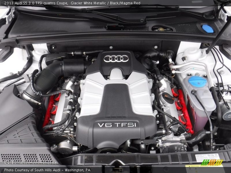 Glacier White Metallic / Black/Magma Red 2013 Audi S5 3.0 TFSI quattro Coupe