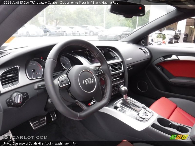 Glacier White Metallic / Black/Magma Red 2013 Audi S5 3.0 TFSI quattro Coupe