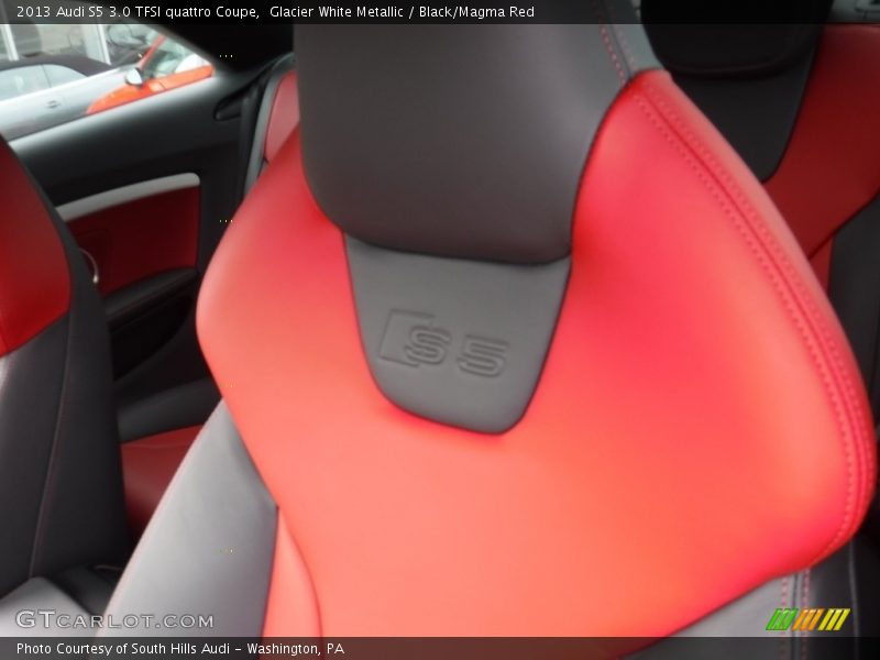 Glacier White Metallic / Black/Magma Red 2013 Audi S5 3.0 TFSI quattro Coupe