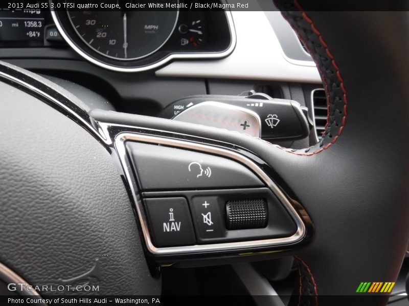 Glacier White Metallic / Black/Magma Red 2013 Audi S5 3.0 TFSI quattro Coupe