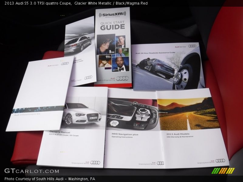 Glacier White Metallic / Black/Magma Red 2013 Audi S5 3.0 TFSI quattro Coupe