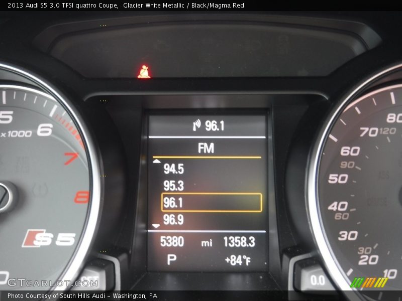 Glacier White Metallic / Black/Magma Red 2013 Audi S5 3.0 TFSI quattro Coupe