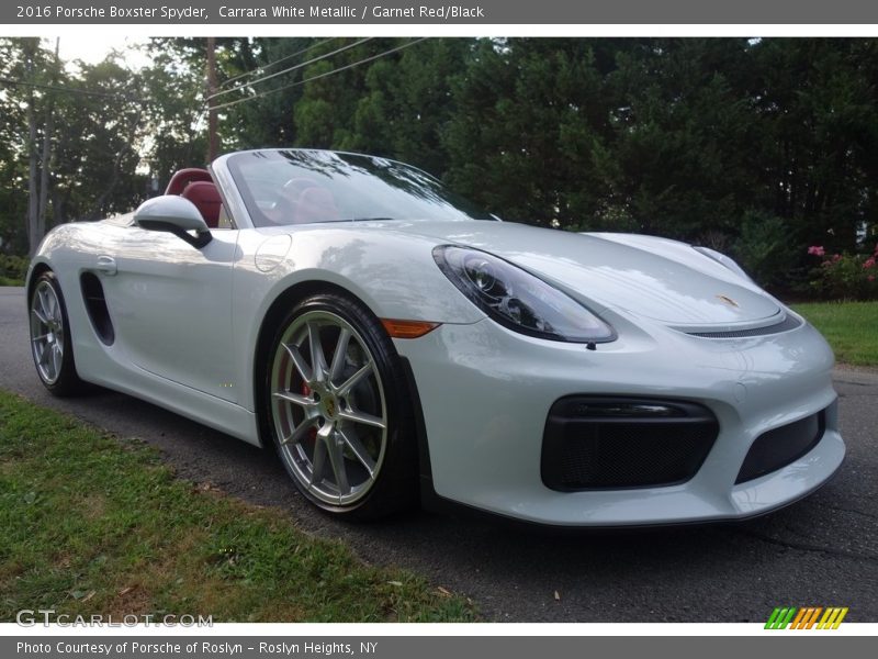 Carrara White Metallic / Garnet Red/Black 2016 Porsche Boxster Spyder