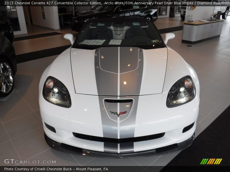 Arctic White/60th Anniversary Pearl Silver Blue Stripes / Diamond Blue/60th Anniversary Design Package 2013 Chevrolet Corvette 427 Convertible Collector Edition