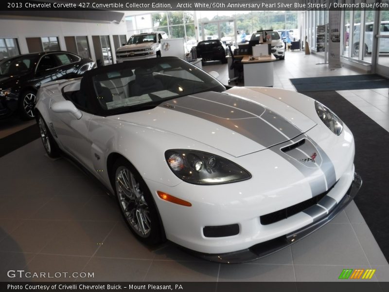 Arctic White/60th Anniversary Pearl Silver Blue Stripes / Diamond Blue/60th Anniversary Design Package 2013 Chevrolet Corvette 427 Convertible Collector Edition