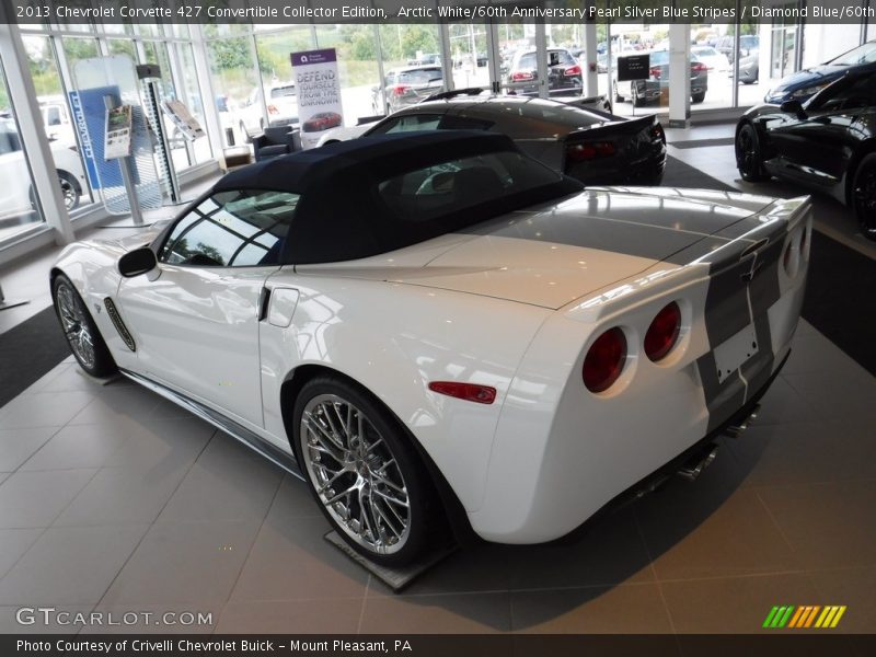 Arctic White/60th Anniversary Pearl Silver Blue Stripes / Diamond Blue/60th Anniversary Design Package 2013 Chevrolet Corvette 427 Convertible Collector Edition