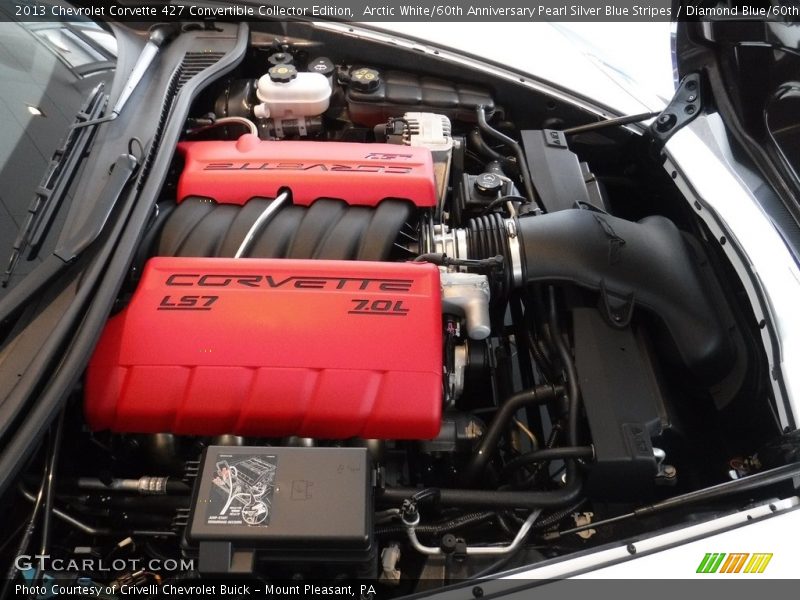 Arctic White/60th Anniversary Pearl Silver Blue Stripes / Diamond Blue/60th Anniversary Design Package 2013 Chevrolet Corvette 427 Convertible Collector Edition