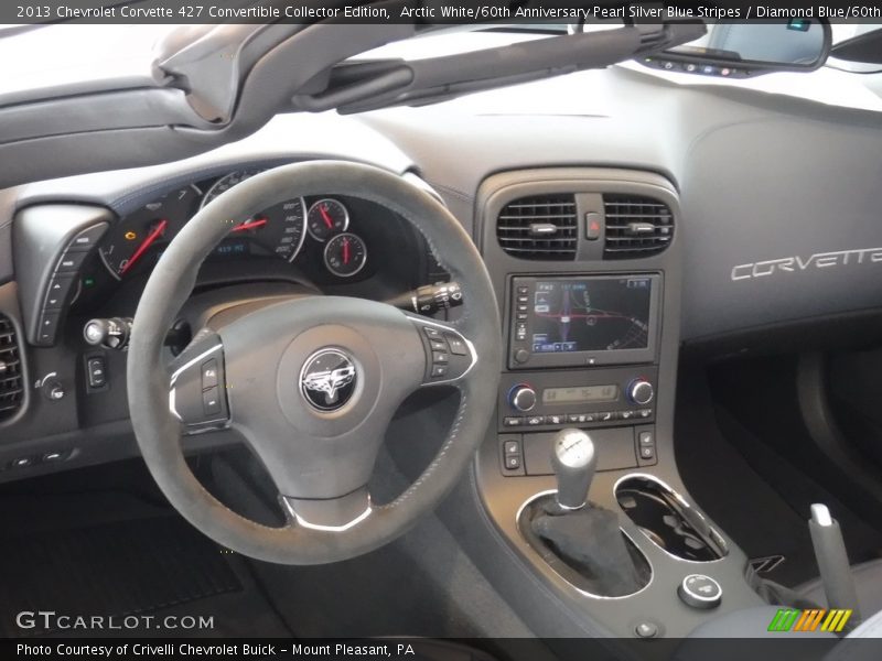 Arctic White/60th Anniversary Pearl Silver Blue Stripes / Diamond Blue/60th Anniversary Design Package 2013 Chevrolet Corvette 427 Convertible Collector Edition