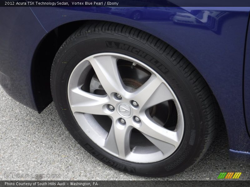 Vortex Blue Pearl / Ebony 2012 Acura TSX Technology Sedan