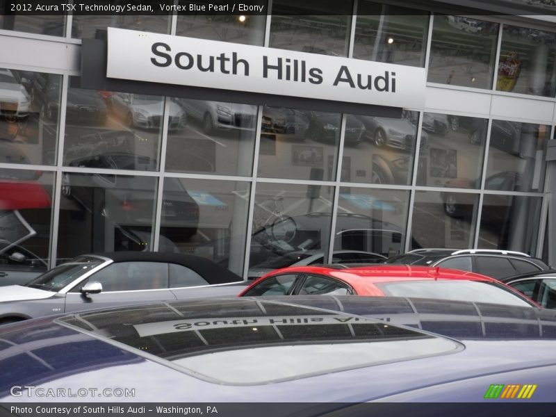 Vortex Blue Pearl / Ebony 2012 Acura TSX Technology Sedan