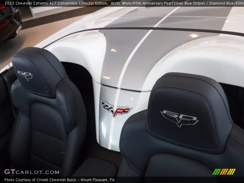 Arctic White/60th Anniversary Pearl Silver Blue Stripes / Diamond Blue/60th Anniversary Design Package 2013 Chevrolet Corvette 427 Convertible Collector Edition