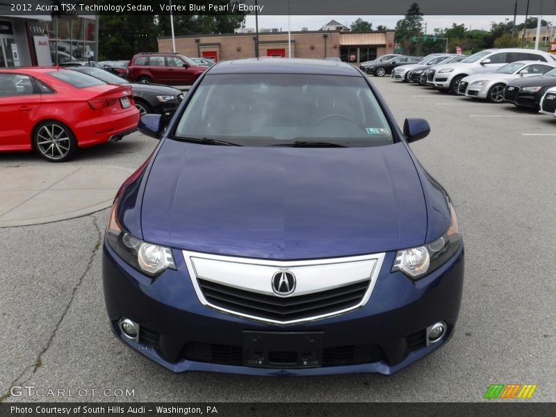 Vortex Blue Pearl / Ebony 2012 Acura TSX Technology Sedan