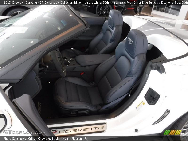 Arctic White/60th Anniversary Pearl Silver Blue Stripes / Diamond Blue/60th Anniversary Design Package 2013 Chevrolet Corvette 427 Convertible Collector Edition