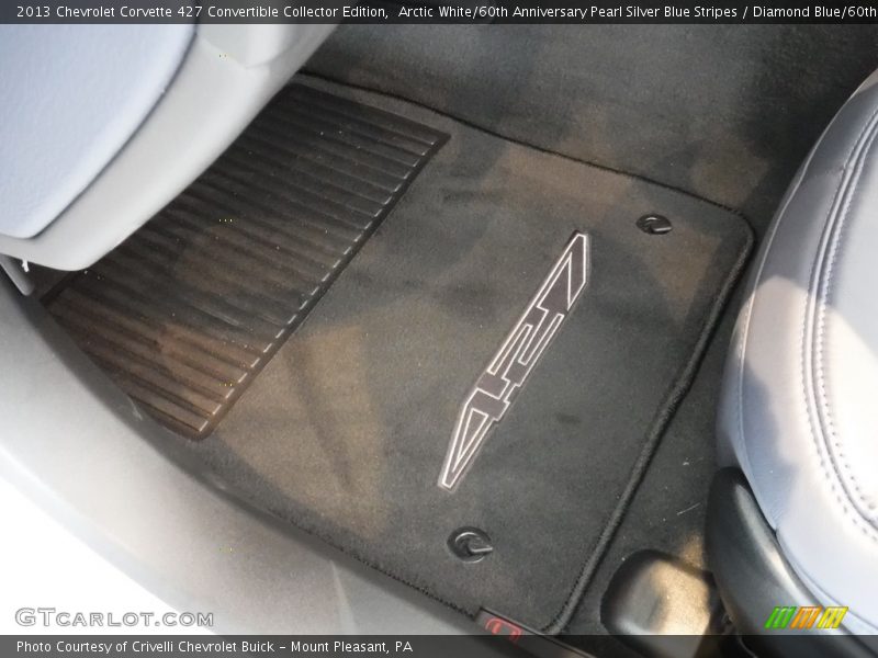 Arctic White/60th Anniversary Pearl Silver Blue Stripes / Diamond Blue/60th Anniversary Design Package 2013 Chevrolet Corvette 427 Convertible Collector Edition