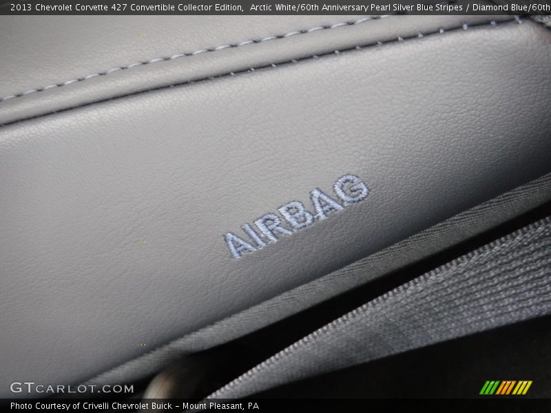 Arctic White/60th Anniversary Pearl Silver Blue Stripes / Diamond Blue/60th Anniversary Design Package 2013 Chevrolet Corvette 427 Convertible Collector Edition