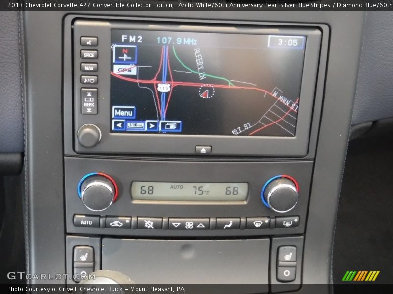 Arctic White/60th Anniversary Pearl Silver Blue Stripes / Diamond Blue/60th Anniversary Design Package 2013 Chevrolet Corvette 427 Convertible Collector Edition