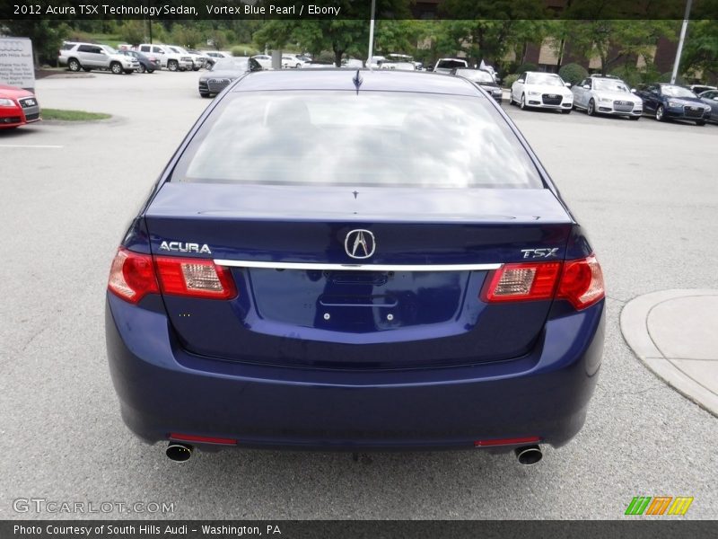 Vortex Blue Pearl / Ebony 2012 Acura TSX Technology Sedan