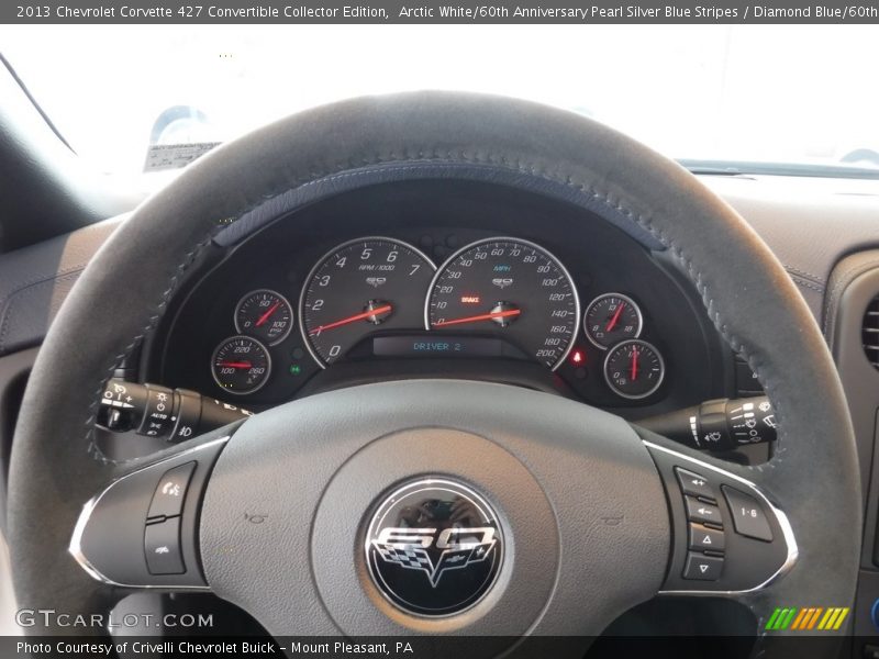 Arctic White/60th Anniversary Pearl Silver Blue Stripes / Diamond Blue/60th Anniversary Design Package 2013 Chevrolet Corvette 427 Convertible Collector Edition