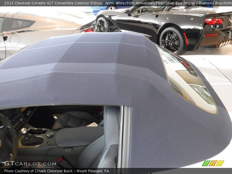 Arctic White/60th Anniversary Pearl Silver Blue Stripes / Diamond Blue/60th Anniversary Design Package 2013 Chevrolet Corvette 427 Convertible Collector Edition