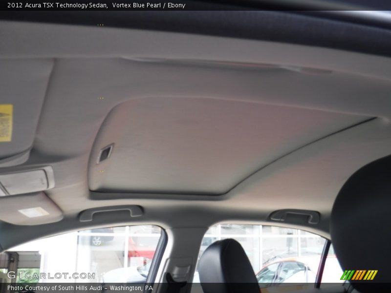 Vortex Blue Pearl / Ebony 2012 Acura TSX Technology Sedan