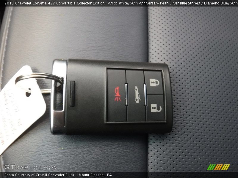 Arctic White/60th Anniversary Pearl Silver Blue Stripes / Diamond Blue/60th Anniversary Design Package 2013 Chevrolet Corvette 427 Convertible Collector Edition