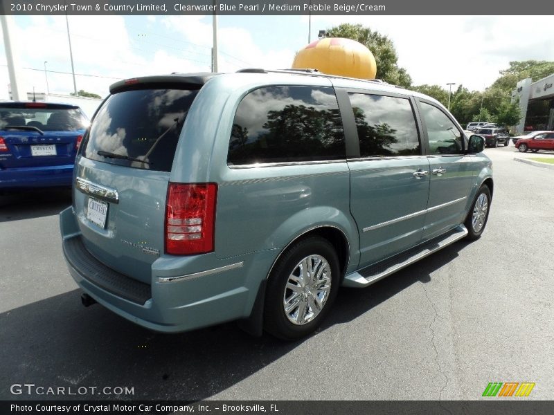 Clearwater Blue Pearl / Medium Pebble Beige/Cream 2010 Chrysler Town & Country Limited