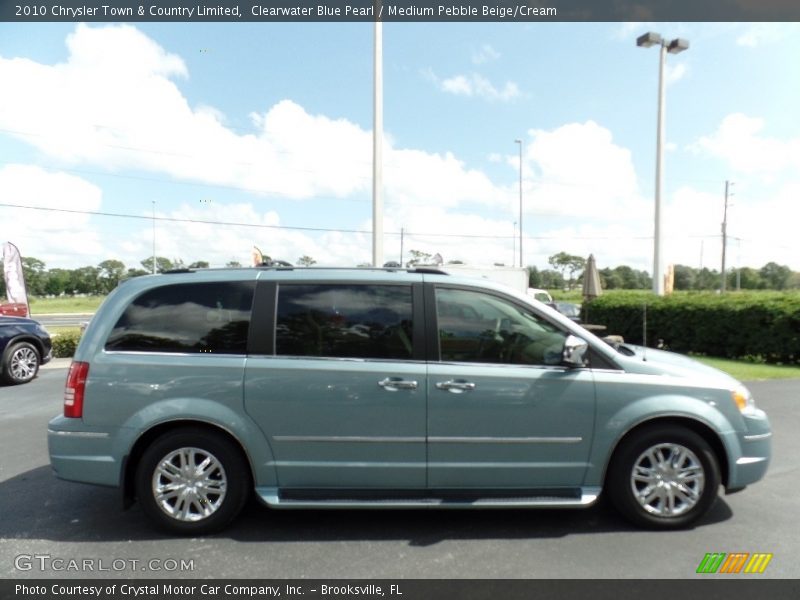 Clearwater Blue Pearl / Medium Pebble Beige/Cream 2010 Chrysler Town & Country Limited