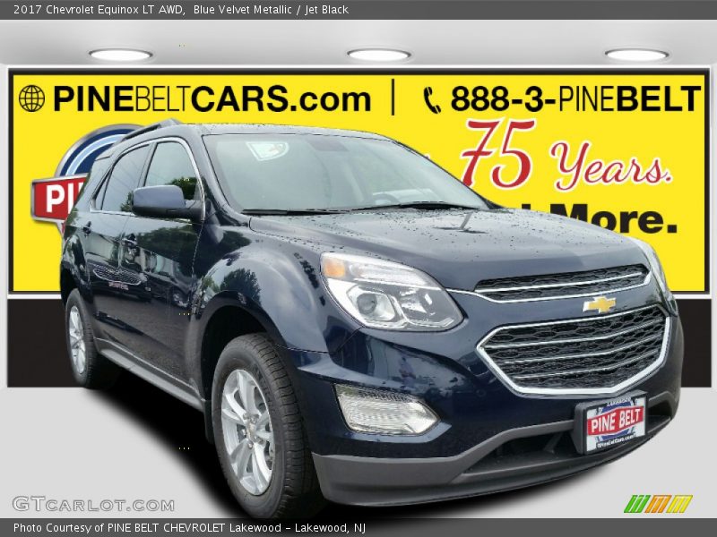 Blue Velvet Metallic / Jet Black 2017 Chevrolet Equinox LT AWD