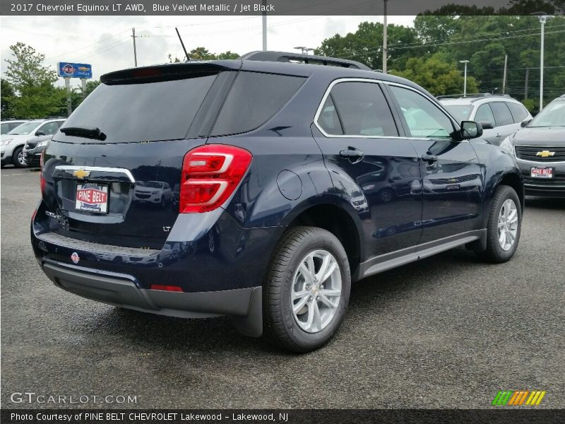Blue Velvet Metallic / Jet Black 2017 Chevrolet Equinox LT AWD