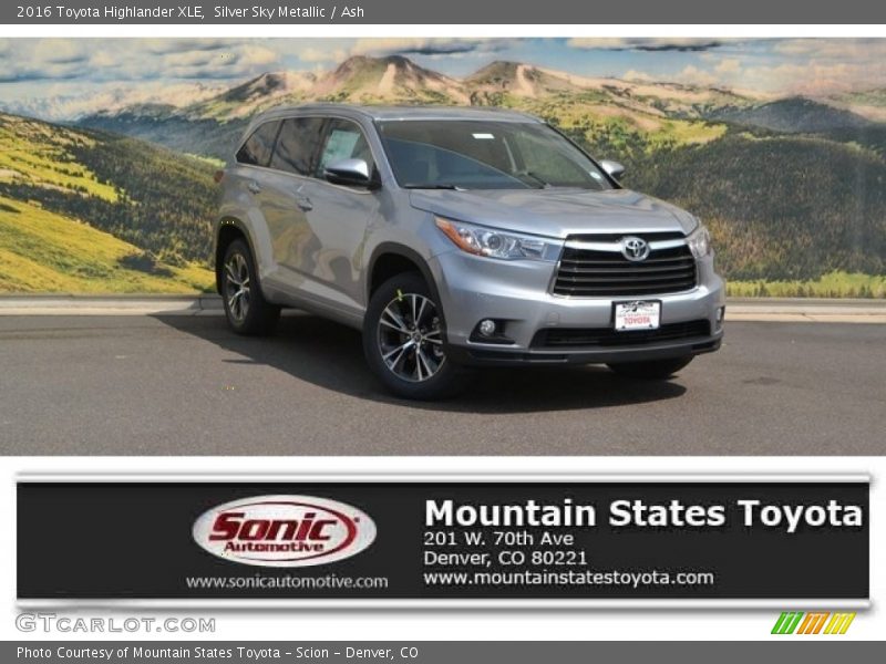 Silver Sky Metallic / Ash 2016 Toyota Highlander XLE