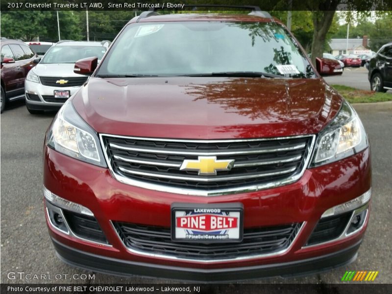 Siren Red Tintcoat / Ebony 2017 Chevrolet Traverse LT AWD