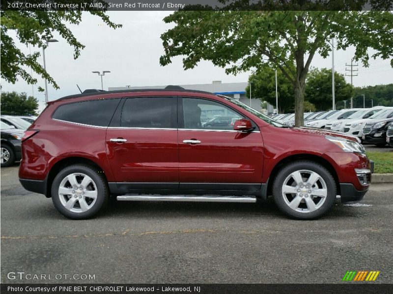 Siren Red Tintcoat / Ebony 2017 Chevrolet Traverse LT AWD