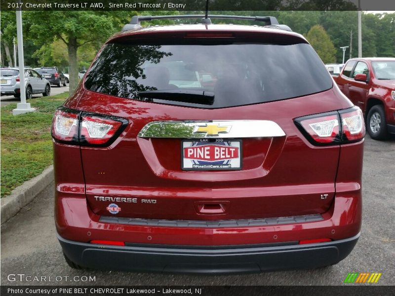 Siren Red Tintcoat / Ebony 2017 Chevrolet Traverse LT AWD