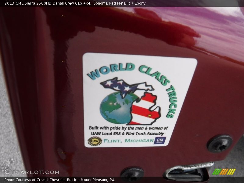 Sonoma Red Metallic / Ebony 2013 GMC Sierra 2500HD Denali Crew Cab 4x4