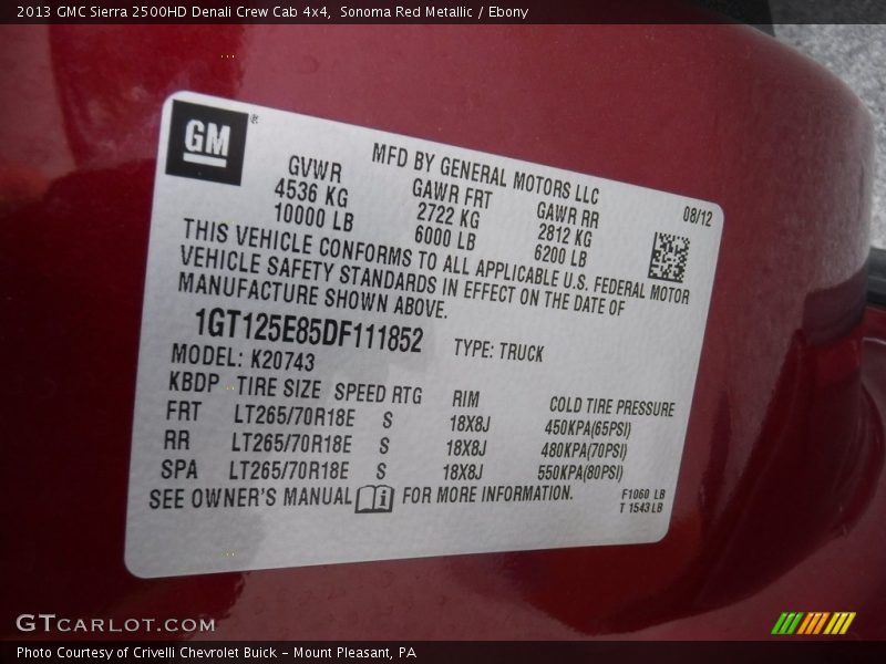 Sonoma Red Metallic / Ebony 2013 GMC Sierra 2500HD Denali Crew Cab 4x4