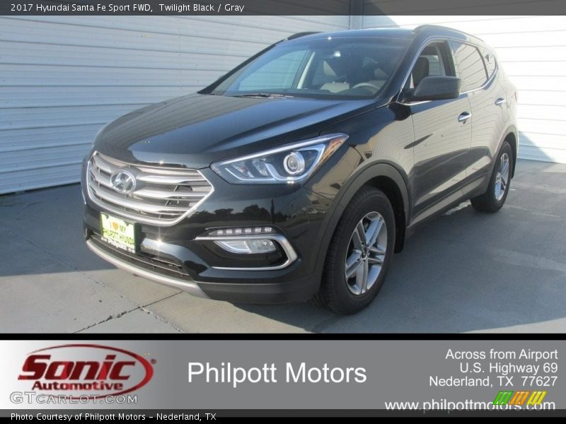Twilight Black / Gray 2017 Hyundai Santa Fe Sport FWD