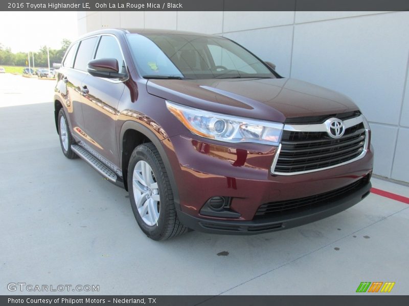 Ooh La La Rouge Mica / Black 2016 Toyota Highlander LE