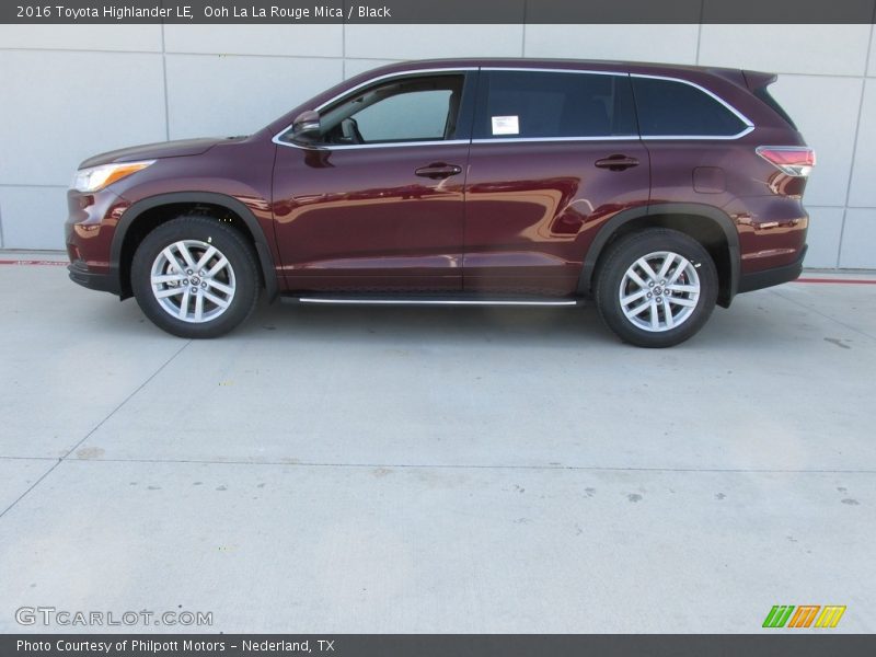 Ooh La La Rouge Mica / Black 2016 Toyota Highlander LE
