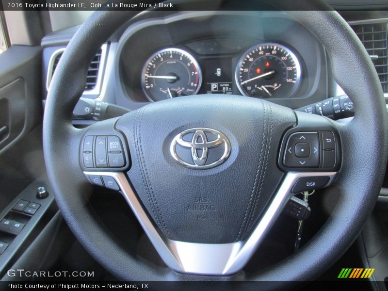 Ooh La La Rouge Mica / Black 2016 Toyota Highlander LE