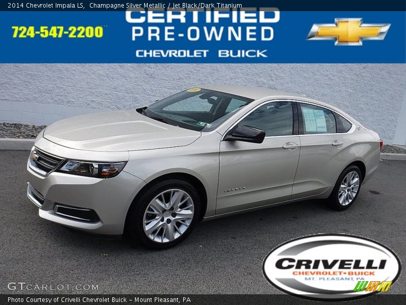 Champagne Silver Metallic / Jet Black/Dark Titanium 2014 Chevrolet Impala LS
