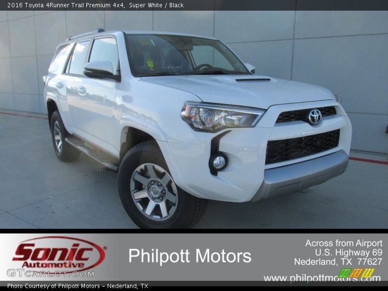 Super White / Black 2016 Toyota 4Runner Trail Premium 4x4