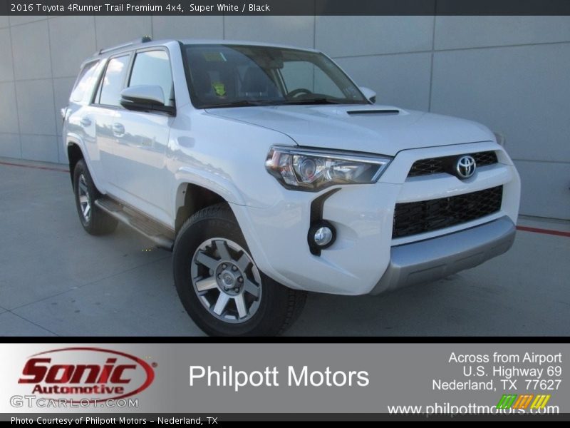 Super White / Black 2016 Toyota 4Runner Trail Premium 4x4